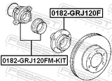 Febest 0182-GRJ120F Front Wheel Hub