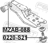 Febest 0220-S21 Ball Joint Front Lower Arm