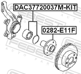 Febest DAC37720037M-KIT Front Wheel Bearing Repair Kit 37X72X37