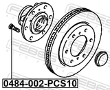 Febest 0484-002-PCS10 Wheel Stud PCS 10