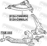 Febest TAB-444 Front Bushing, Front Lower Control Arm