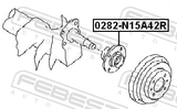 Febest 0282-N15A42R Rear Wheel Hub