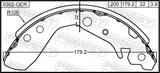 Febest 0302-GER Shoe Kit, Rear Brake - Kit