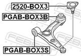 Febest PGAB-BOX3S Front Bushing, Front Control Arm