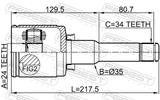 Febest 1811-MOKKALH Inner CV Joint Left 24X35X34