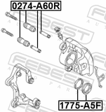 Febest 1775-A5F Front Brake Caliper Repair Kit (Set For One Side)