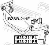 Febest 1623-211FR Front Right Stabilizer Link / Sway Bar Link