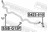 Febest SSB-G13F Front Stabilizer Bar Bush D21