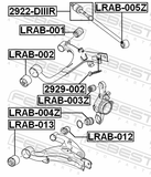 Febest LRAB-002 Bushing, Rear Upper Control Arm