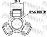 Febest 0516-DY3WAT Tripod Joint 20X29.9