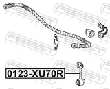 Febest 0123-XU70R Rear Stabilizer Link / Sway Bar Link