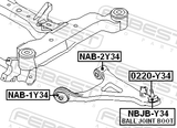 Febest NBJB-Y34 Lower Control Arm Ball Joint Boot 45X27X19.5