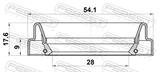 Febest 95FDS-30540918X Half Shaft Oil Seal 28X54.1X9X17.6