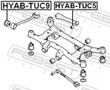 Febest HYAB-TUC9 Rear Trailing Rod Bushing