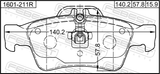 Febest 1601-211R Pad Kit, Disc Brake, Rear