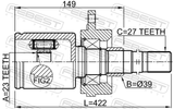 Febest 0211-F154WDRH Inner CV Joint Right 26X31X26