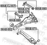 Febest MAB-080 Rear Rod Bushing