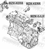 Febest MZM-KERR Rear Engine Mount