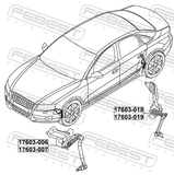 Febest 17603-018 Level Sensor, Rear Left (With Bracket, With Link)