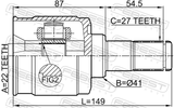Febest 1211-SD11MT Inner CV Joint 22X41X27