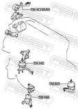 Febest TM-045 Right Engine Mount (Hydro) At