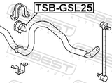Febest TSB-GSL25 Front Stabilizer Bar Bush D26