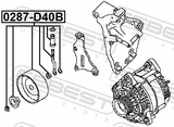 Febest 0287-D40B Pulley Tensioner Kit