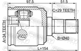 Febest 0311-CUMTLH Inner CV Joint Left 34X40X29
