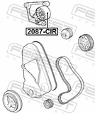 Febest 2087-CIR Timing Belt Tensioner Pulley