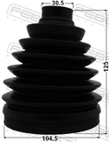 Febest 0117P-KUN26 Boot Outer CV Joint Kit Pvc 104.5X125X30.5
