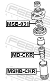 Febest MSHB-CKR Rear Shock Absorber Boot (Set For One Side)