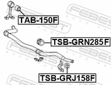Febest TSB-GRN285F Front Stabilizer Bar Bush D41
