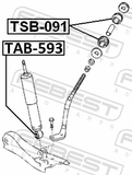 Febest TAB-593 Front Shock Absorber Bushing