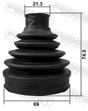 Febest 2217P-MQ4R Boot Outer CV Joint Kit Pvc 69X74.5X21.3
