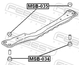 Febest MSB-035 Engine Front Cross Member Bushing