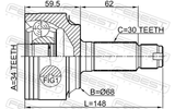 Febest 0310-CRVDI Outer CV Joint 34X68X30