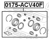 Febest 0175-ACV40F Front Brake Caliper Repair Kit (Set For Two Sides)
