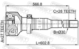 Febest 2711-XC60RH Inner CV Joint Right 27X30X28