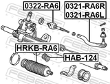 Febest 0321-RA6L Steering Tie Rod End Left