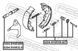 Febest 0204-B10RSR-KIT Brake Shoe Fitting Kit