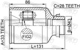 Febest 0511-M6ATRH Inner CV Joint Right 33X43X28