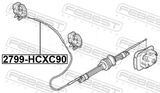 Febest 2799-HCXC90 Cable Assembly Hood Lock Control