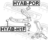 Febest HYAB-H1F Front Arm Bushing