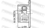 Febest 1711-A4 Inner CV Joint 34X104