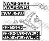 Febest 2324-3CF Front Lower Arm