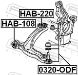 Febest HAB-220 Rear Bushing, Front Control Arm