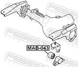 Febest MAB-043 Front Differential Mount Bushing