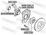 Febest DAC40800040 Front Wheel Bearing 40X80X40