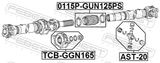 Febest TCB-GGN165 Drive Shaft Bearing (Repair Kit)
