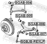 Febest SGAB-006 Bushing, Front Lower Control Arm